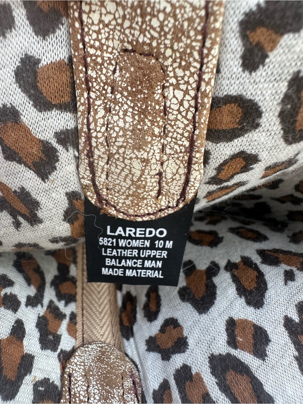Laredo Leopard Lined Brown Cowboy Boots - Picture 7 of 7